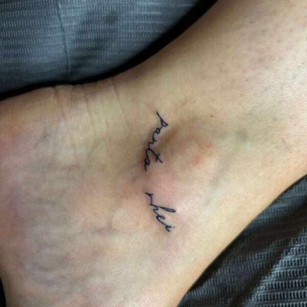 The Symbol of Freedom - Fine Line Sacred Shaivism tattoo by Jordan at Natraj Tattoo Studio